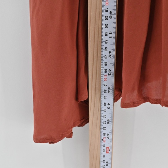 TORRID Dress Size 4X Challis Rust Embroidered Smocked Waist Flutter Short Sleeve - Picture 11 of 13